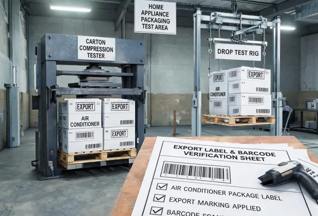 Carrier packaging and transit test area