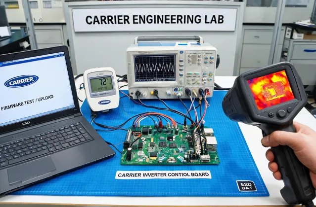 Carrier electronics and thermostat control bench