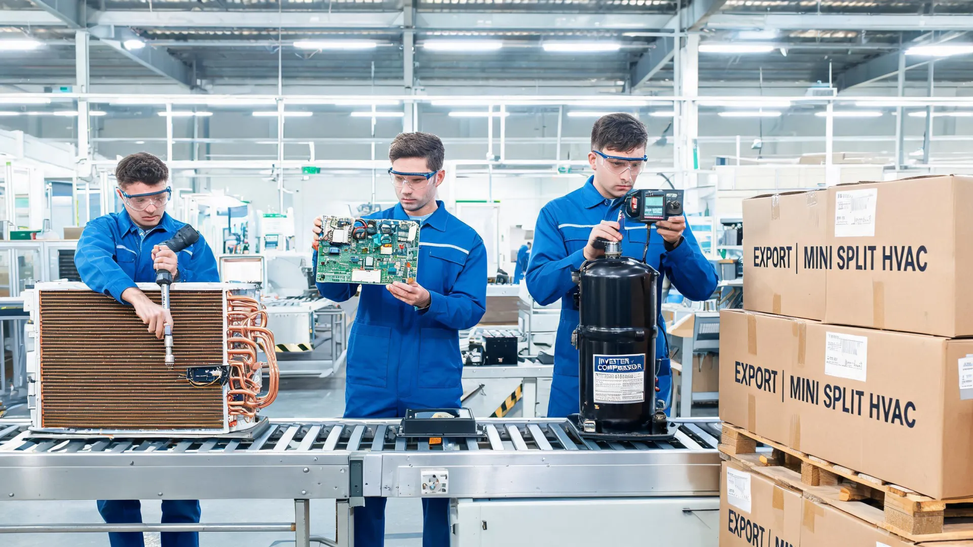 Carrier appliance assembly and testing line