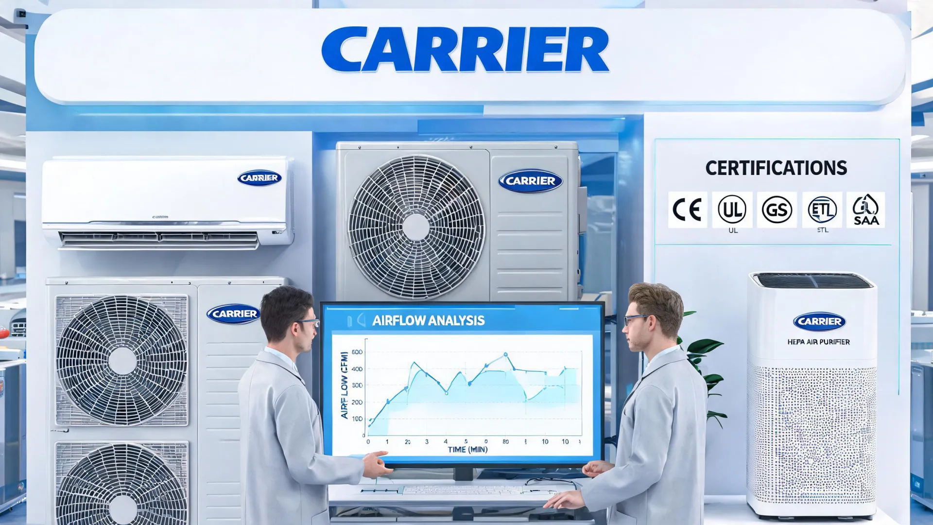 Carrier air conditioner platform with certification wall