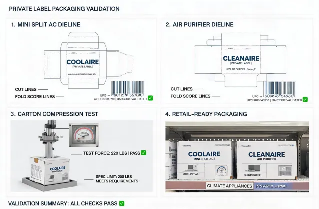 Carrier private label packaging validation